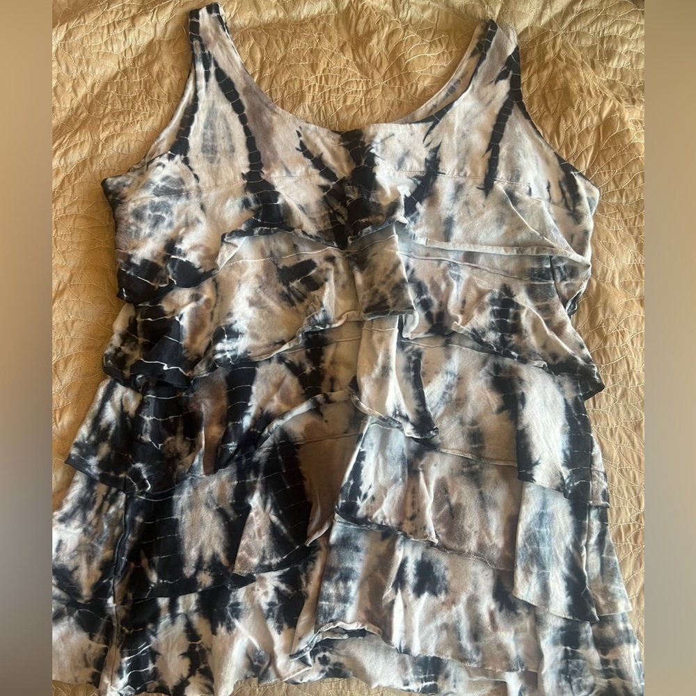 Cotton tiered tie-dye tank